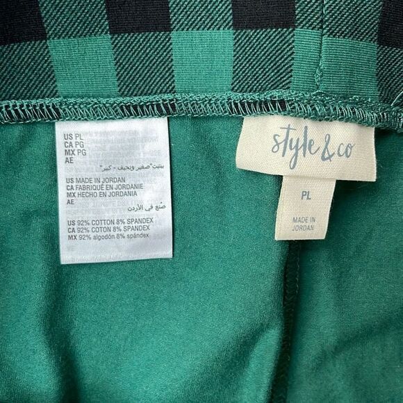 Style & Co Petite Basic Plaid Leggings Size PL Buffalo Green Plaid - Picture 4 of 6